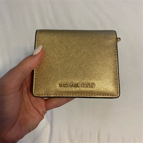 gold wallet michael kors|michael kors gold wallet women.